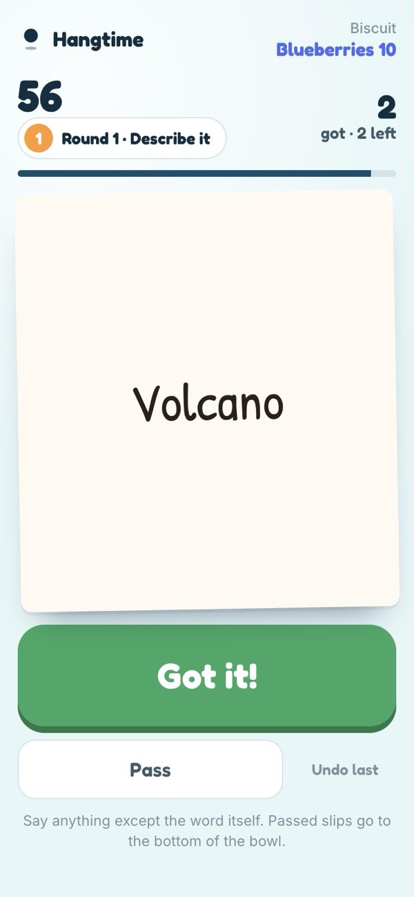 A phone showing the clue-giver's slip with a big Got it button